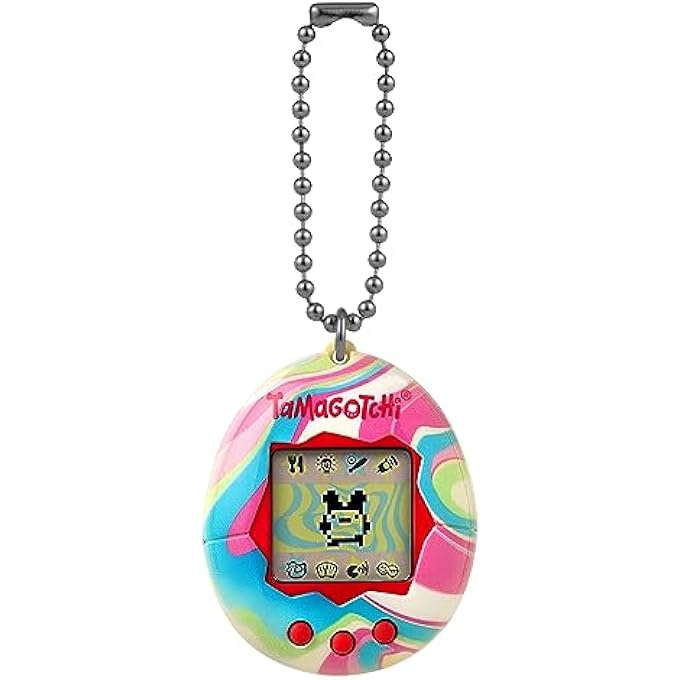 rayihni BANDAI - - VIRTUAL PET PASTEL MARBLE 42973| ORIGINAL CYBER PET 90S ADULTS AND KIDS TOY WITH CHAIN | RETRO VIRTUAL PETS ARE GREAT BOYS AND GIRLS TOYS OR GIFTS FOR AGES 8+ - Image 3